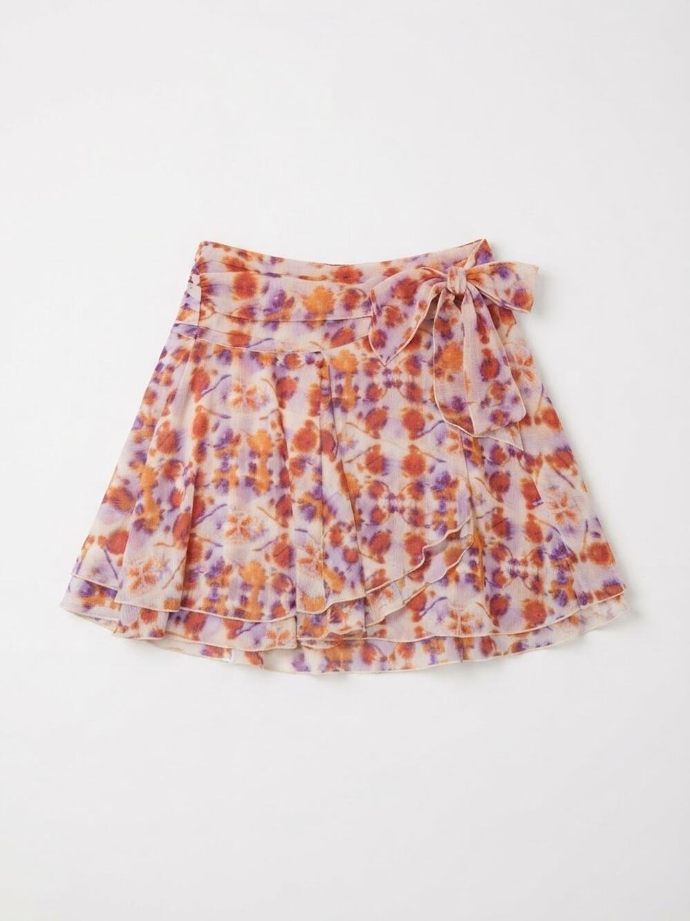 Aerie Skirt Floral Print Ruffle Mini Skirt Tie Side Size XS Coquette Fairycore